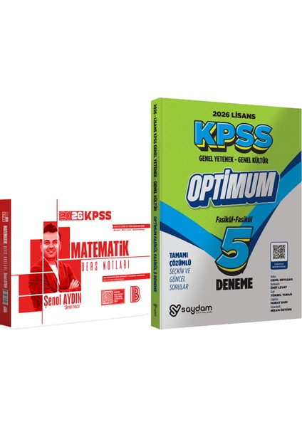 2026 Kpss Matematik Ders Notları - Lisans Optimum 5 Deneme