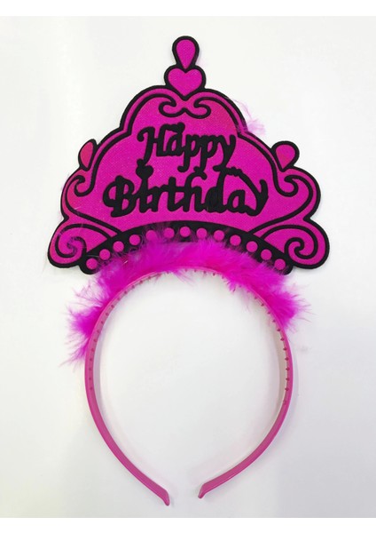 Happy Birthday Yazılı Neon Renk Taç 12 Adet - Lisinya fırsatları