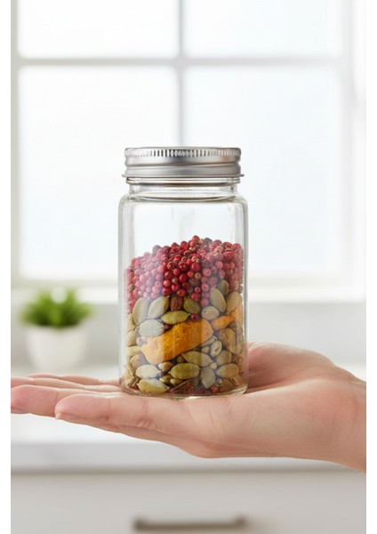 Morwood 4'lü Minimalist Metal Kapaklı Baharat Saklama Kavanozu Seti (4X60 Ml)