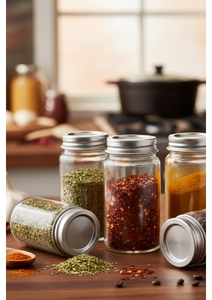 Morwood 4'lü Minimalist Metal Kapaklı Baharat Saklama Kavanozu Seti (4X60 Ml) fırsatları