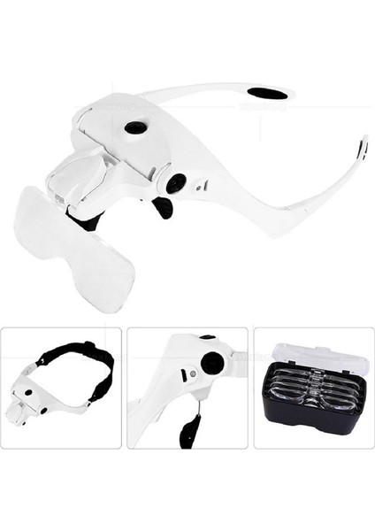 Şarjlı Gözlük Büyüteç Çalışma Büyüteci 5 Lensli 9892B2C - Lisinya modelleri