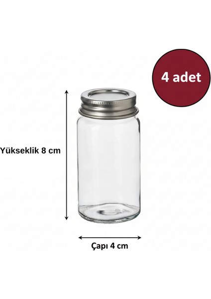 Morwood 4'lü Minimalist Metal Kapaklı Baharat Saklama Kavanozu Seti (4X60 Ml) indirimleri