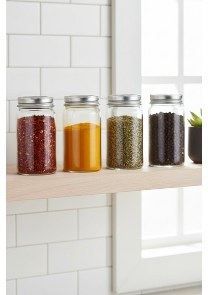 Morwood 4'lü Minimalist Metal Kapaklı Baharat Saklama Kavanozu Seti (4X60 Ml)