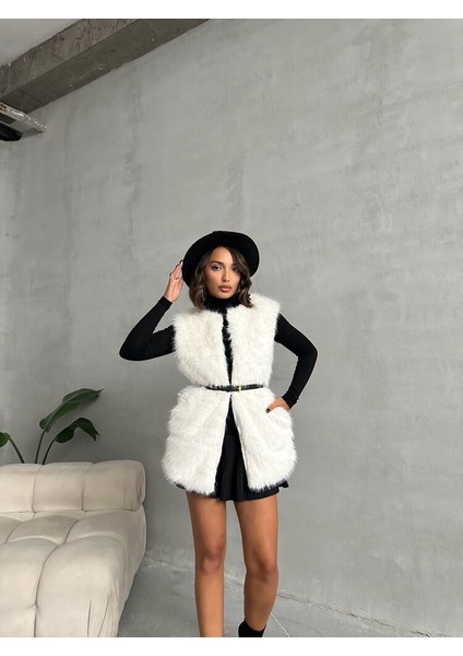 Kürk ve Astarlı & Cepli Uzun Yelek