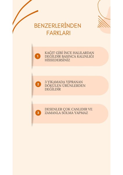 Yolluk Halı Kaymaz Taban, Makinede Yıkanabilir, Şık ve Dayanıklı Tasarım