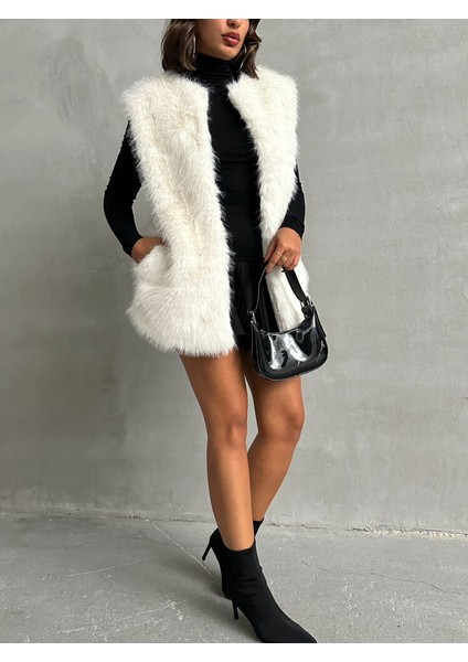 Kürk ve Astarlı & Cepli Uzun Yelek