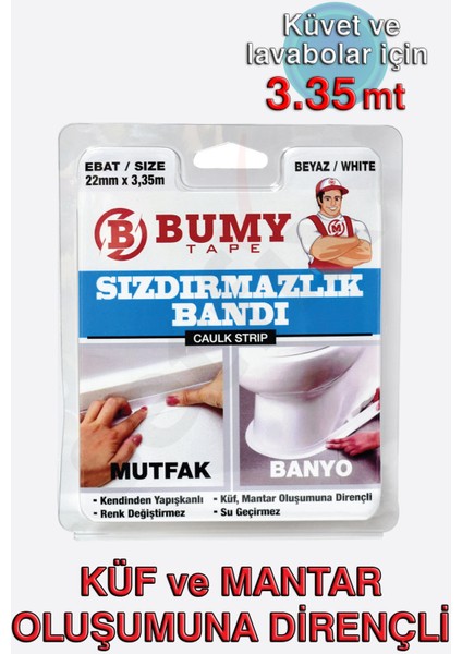 Küvet - Lavabo Kenar Sızdırmazlık Bandı 22MM x 3.35MT Beyaz