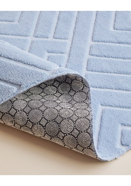 Açık Mavi Banyo Paspası Seti 60X100 cm ve 50X60 cm modelleri