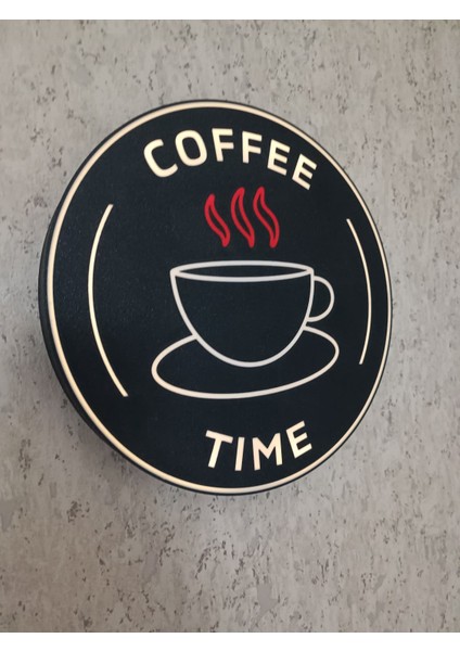 Coffee Time Işıklı Dekoratif Duvar Kutusu | USB Type-C Şarjlı | Anahtarlı | Kişiye Özel Tasarım fiyatları