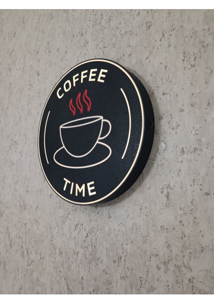 Coffee Time Işıklı Dekoratif Duvar Kutusu | USB Type-C Şarjlı | Anahtarlı | Kişiye Özel Tasarım modelleri