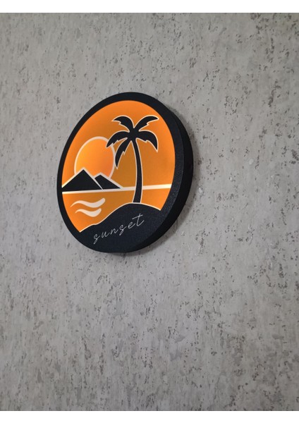 Sunset Işıklı Dekoratif Kutu | USB Type-C Şarjlı | Anahtarlı | Kişiye Özel Tasarım