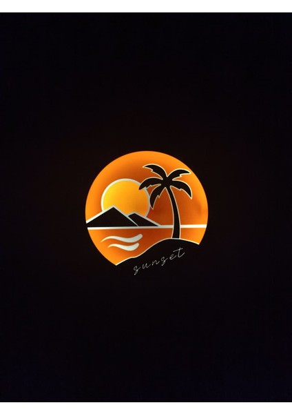 Sunset Işıklı Dekoratif Kutu | USB Type-C Şarjlı | Anahtarlı | Kişiye Özel Tasarım fırsatları