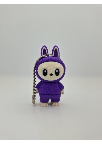 Maxipop Koleksiyonluk Mini Labubu Figür Anahtarlık – Mor Kapüşonlu