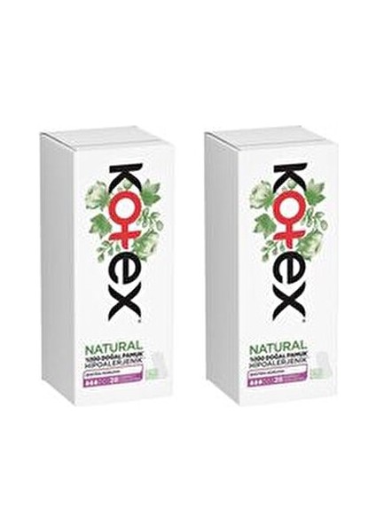 Natural Günlük Ped %100 Doğal Pamuk 2'li Paket 28 Adet Hipoalerjenik Özellikte fiyatları