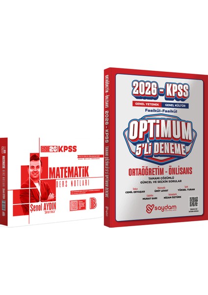 2026 Kpss Matematik Ders Notları - Optimum 5 Deneme