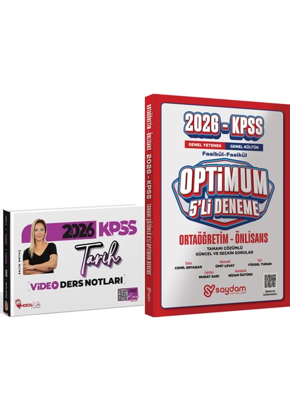 2026 Kpss Tarih Video Ders Notları - Optimum 5 Deneme
