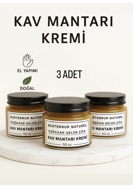Kav Mantarı Kremi 3 Adet – Doğal ve Tüm Cilt Bakım Kremi 50ML