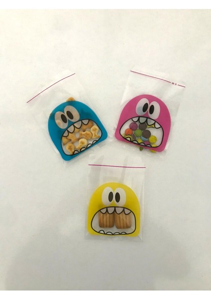 25 Adet 10X14 cm Karışık Canavar Figürlü Bantlı Şeffaf Opp Jelatin Poşet, Kurabiye Poşeti modelleri