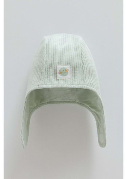 Color World Kulaklı Triko Şapka - Caramell - SPE2076 - Yeşil - 1 - 3 Ay - SPE2076-YEŞIL-1 - 3 Ay Yeşil