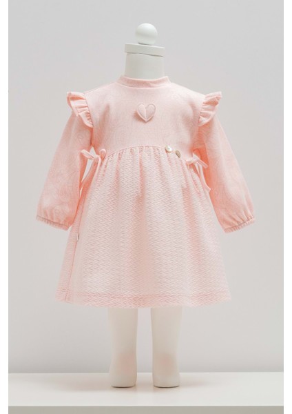 Tıny Lace Omuz Fırfırlı Bebek Elbise - Caramell - ELB1889 - Pembe - 1 - 3 Ay - ELB1889-PEMBE-1 - 3 Ay Pembe