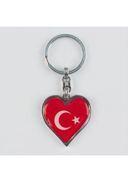 Ay Yıldız Kalp Figürlü Metal Anahtarlık