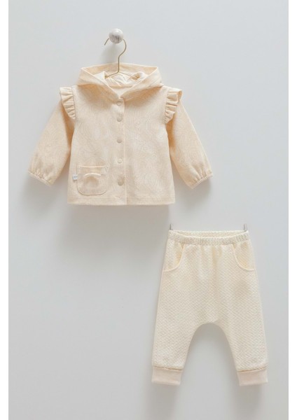 Tıny Lace Kapüşonlu Ikili Alt Üst Takım - Caramell - TKK1890 - Bej - 9 - 12 Ay - TKK1890-BEJ-9 - 12 Ay Bej