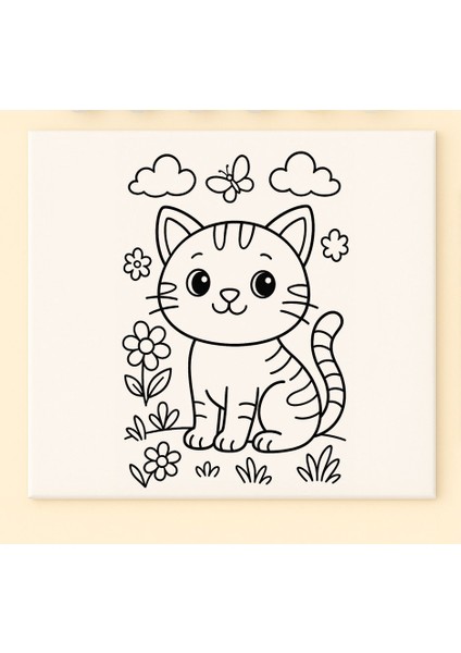 Çocuklar Için Minik Dostlarımız Tuval Boyama Seti | Kendin Yap Hayvan Resim Kiti