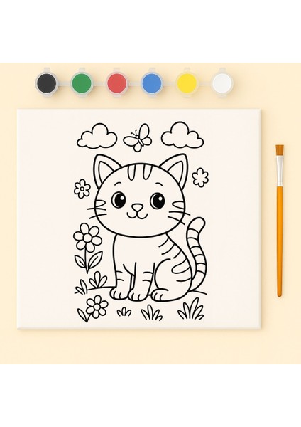 Çocuklar Için Minik Dostlarımız Tuval Boyama Seti | Kendin Yap Hayvan Resim Kiti fiyatları