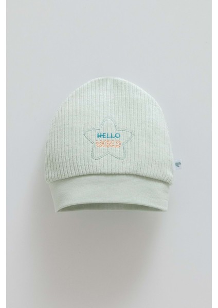 Color World Nakışlı Erkek Triko Bere - Caramell - SPE1988 - Yeşil - 1 - 3 Ay - SPE1988-YEŞIL-1 - 3 Ay Yeşil