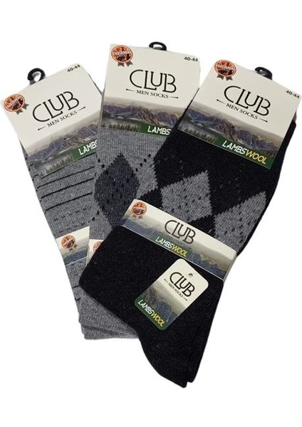Club Lamswool Yün Erkek Kışlık Çorap 3 Adet