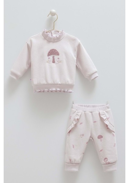 Mushroom World Nakışlı Fırfırlı Alt Üst Takım - Caramell - TKK2165 - Lila - 6 - 9 Ay - TKK2165-LILA-6 - 9 Ay Lila