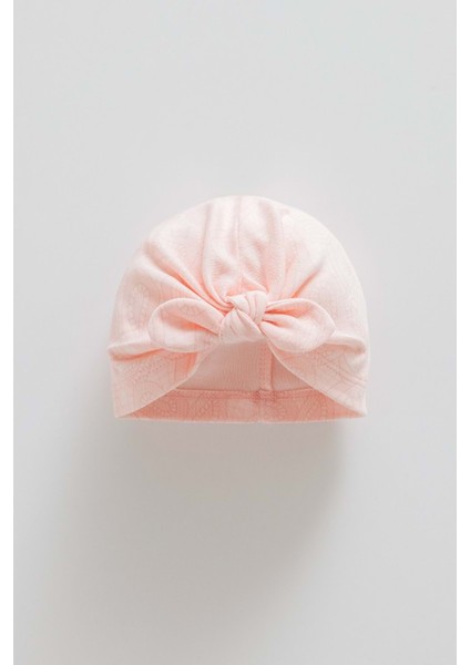 Tıny Lace Fiyonklu Bone - Caramell - SPK1892 - Pembe - 9 - 12 Ay - SPK1892-PEMBE-9 - 12 Ay Pembe