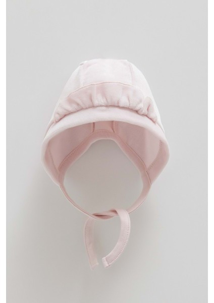 Mıddle Castle Irfır Detaylı Kadife Şapka - Caramell - SPK2149 - Pudra - 1 - 3 Ay - SPK2149-PUDRA-1 - 3 Ay Pudra