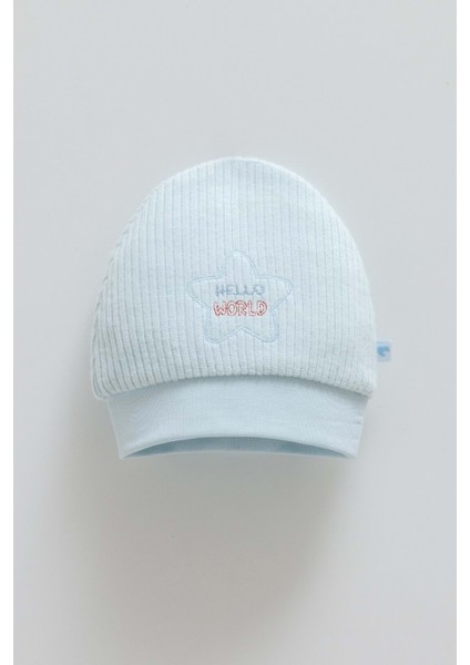 Color World Nakışlı Erkek Triko Bere - Caramell - SPE1988 - Mavi - 9 - 12 Ay - SPE1988-MAVI-9 - 12 Ay Mavi