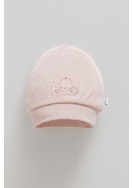 Mıddle Castle Nakışlı Kız Kadife Bere - Caramell - SPK2150 - Gül Kurusu - 1 - 3 Ay - SPK2150-GÜL Kurusu-1 - 3 Ay Gül Kurusu