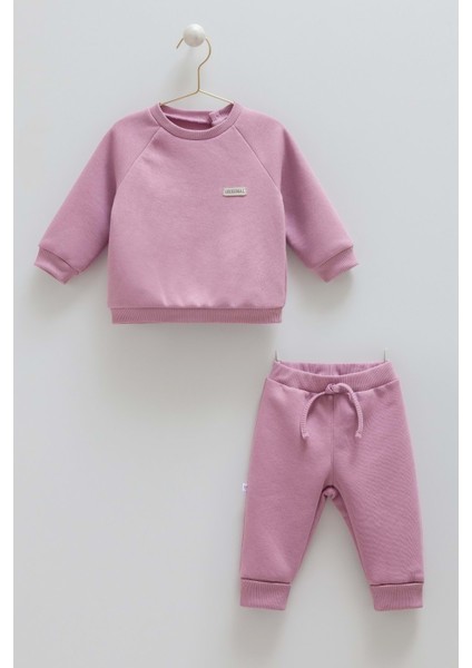 Basıc Kız Armalı Üç Iplik Alt Üst Takım - Caramell - TKK1883 - Lila - 9 - 12 Ay - TKK1883-LILA-9 - 12 Ay Lila