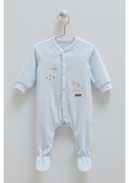 Star Poınt Çıtçıtlı Kadife Tulum - Caramell - TE2154 - Mavi - 0 - 1 Ay0 - 1 Ay - TE2154-MA-0 - 1 Ay0 - 1 Ay Mavi