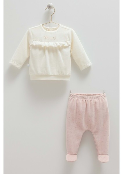 Mıddle Castle Roba Fırfırlı Kadife Alt Üst Takım - Caramell - TKK2142 - Gül Kurusu - 9 - 12 Ay - TKK2142-GÜL Kurusu-9 - 12 Ay Gül Kurusu