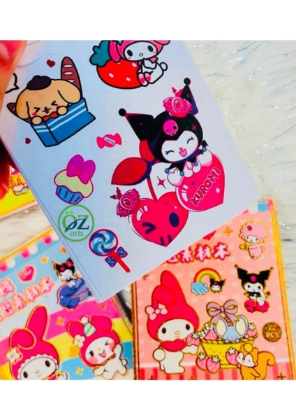 Kuromi My Melodi Kawaii Sanrio 1 Adet Mini Sticker Defter Seti 150 Adet Sticker modelleri