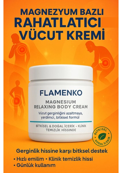 Flamenko Magnezyumlu Ağrı Hafifletici Krem %100 Doğal - Ayak Yanması,sinir Ağrıları,bel ve Boyun