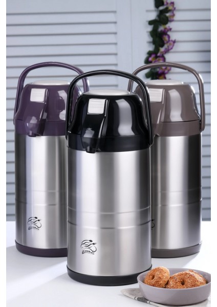 CKR-2008 3.5lt Pompalı Çelik Termos (4887)