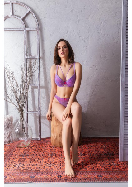 Hafif Destekli, Sütyen ve String Külot Takım Lila (TRK32092) fiyatları