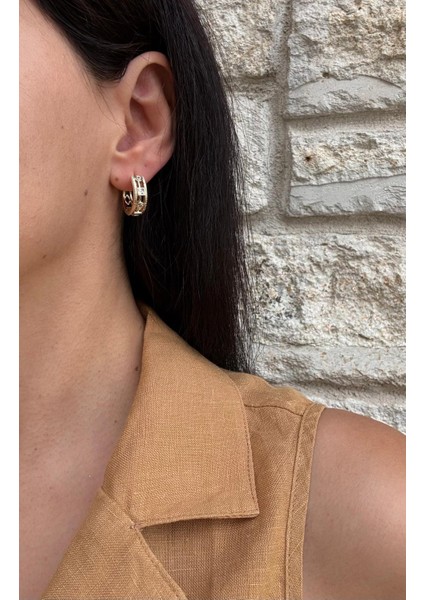 Xuping Baget Taşlı 14K Halka Klipsli Gold Küpe fiyatları