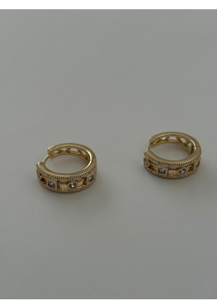 Xuping Baget Taşlı 14K Halka Klipsli Gold Küpe fırsatları
