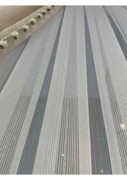 Taçgümüş Simli Pırlanta Ağır Gramajlı 1/3 Sık Kat Pileli Ütü Istemez Tül Perde Her Odaya Uygun