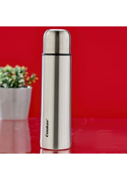 0.5lt Krom Termos Paslanmaz Çelik - Sızdırmaz Kapak = Bardak (4887)