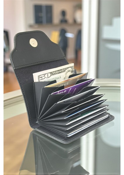 Yıkama Deri Mini Akordiyon Kartlık LD217 modelleri