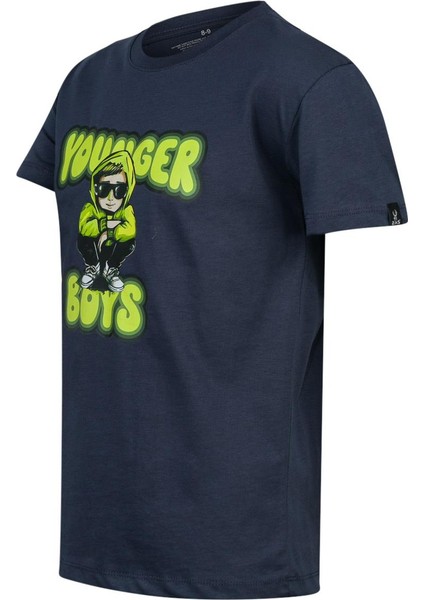 Aja Çocuk Baskılı T-Shirt Lacivert 214