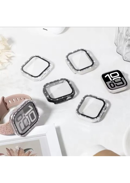 Apple Watch Seri 10 & 11 UYUMLU(46MM) Temperli Cam+Ekran Koruyucu Elmas Detaylı Kılıf indirimleri