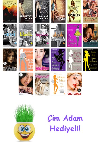 Cecily Von Ziegesar 22 Kitap Seti + Çim Adam Hediye